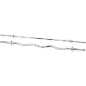 170cm Barbell Bar   120cm EZ Bar Set - Chrome