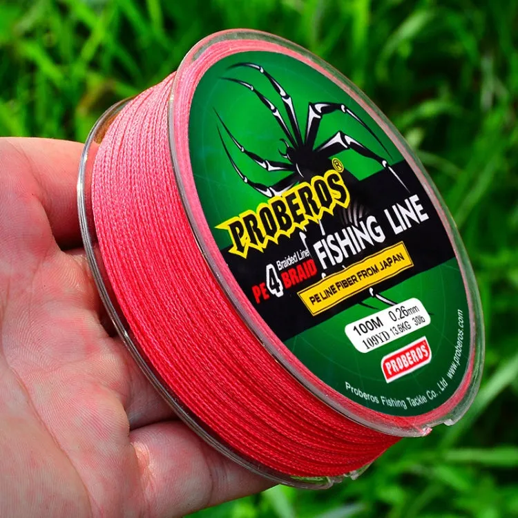 2 PCS PROBEROS 4 Edited 100M Strong Horse Fish Line, Line number: 0.4 / 6LB(Green)