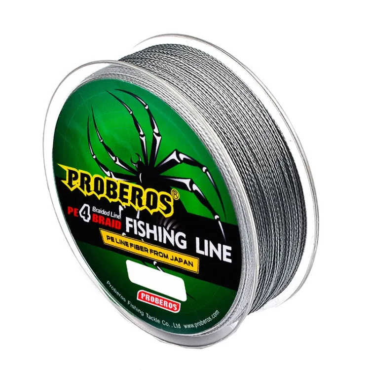 2 PCS PROBEROS 4 Edited 100M Strong Horse Fish Line, Line number: 0.8 / 10LB(Grey)