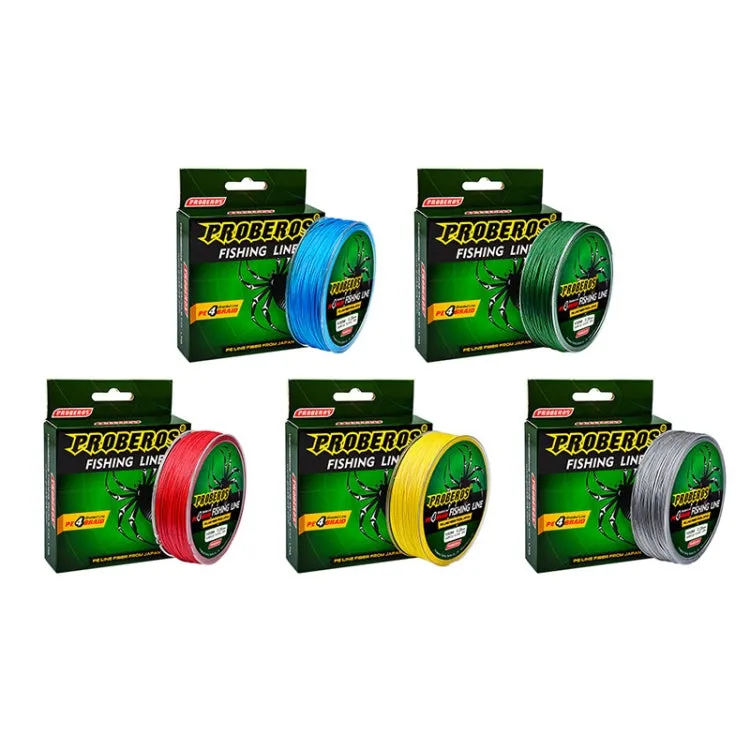 2 PCS PROBEROS 4 Edited 100M Strong Horse Fish Line, Line number: 0.8 / 10LB(Red)