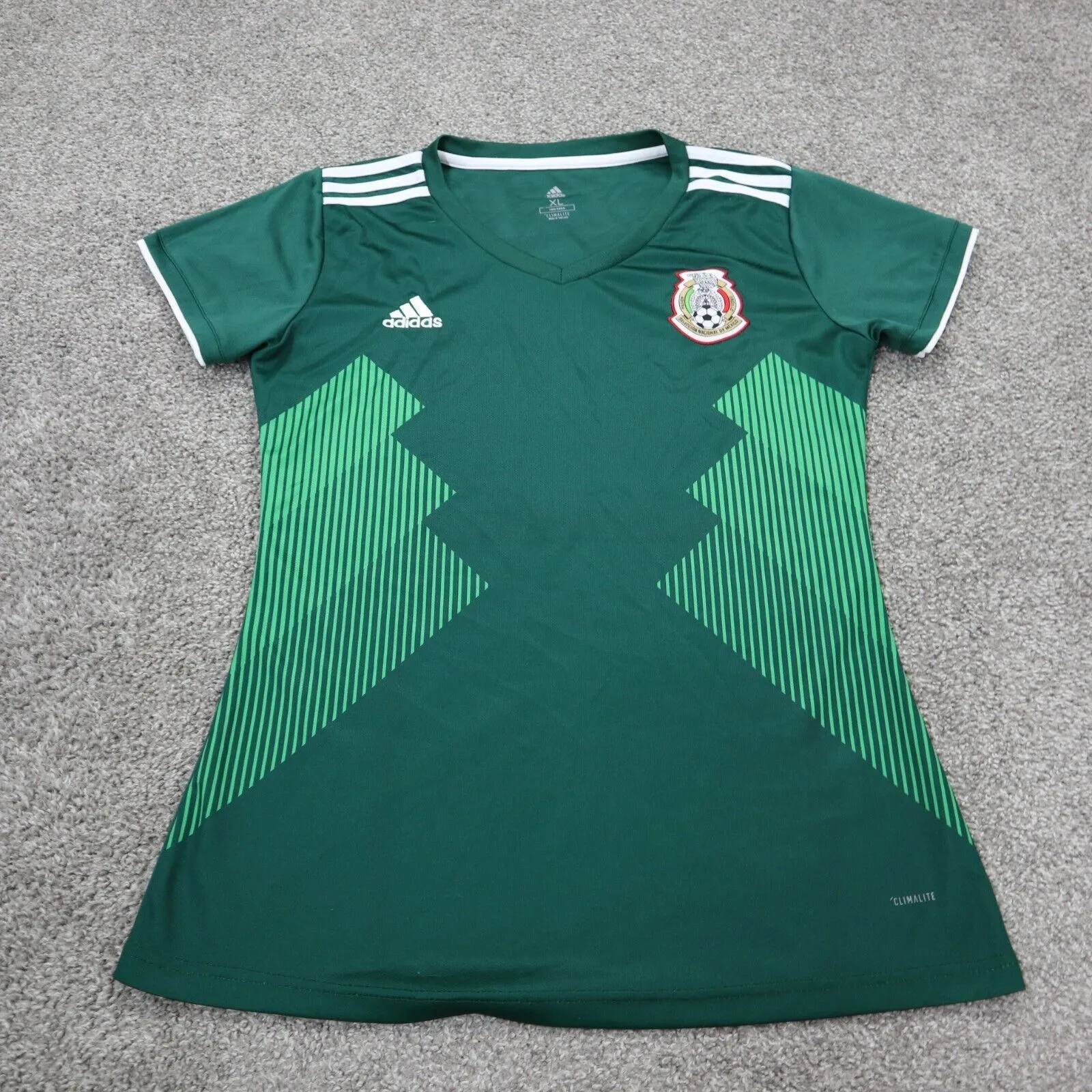 Adidas Climalite Women Pullover T Shirts Short Sleeves V Neck Green Size X Large