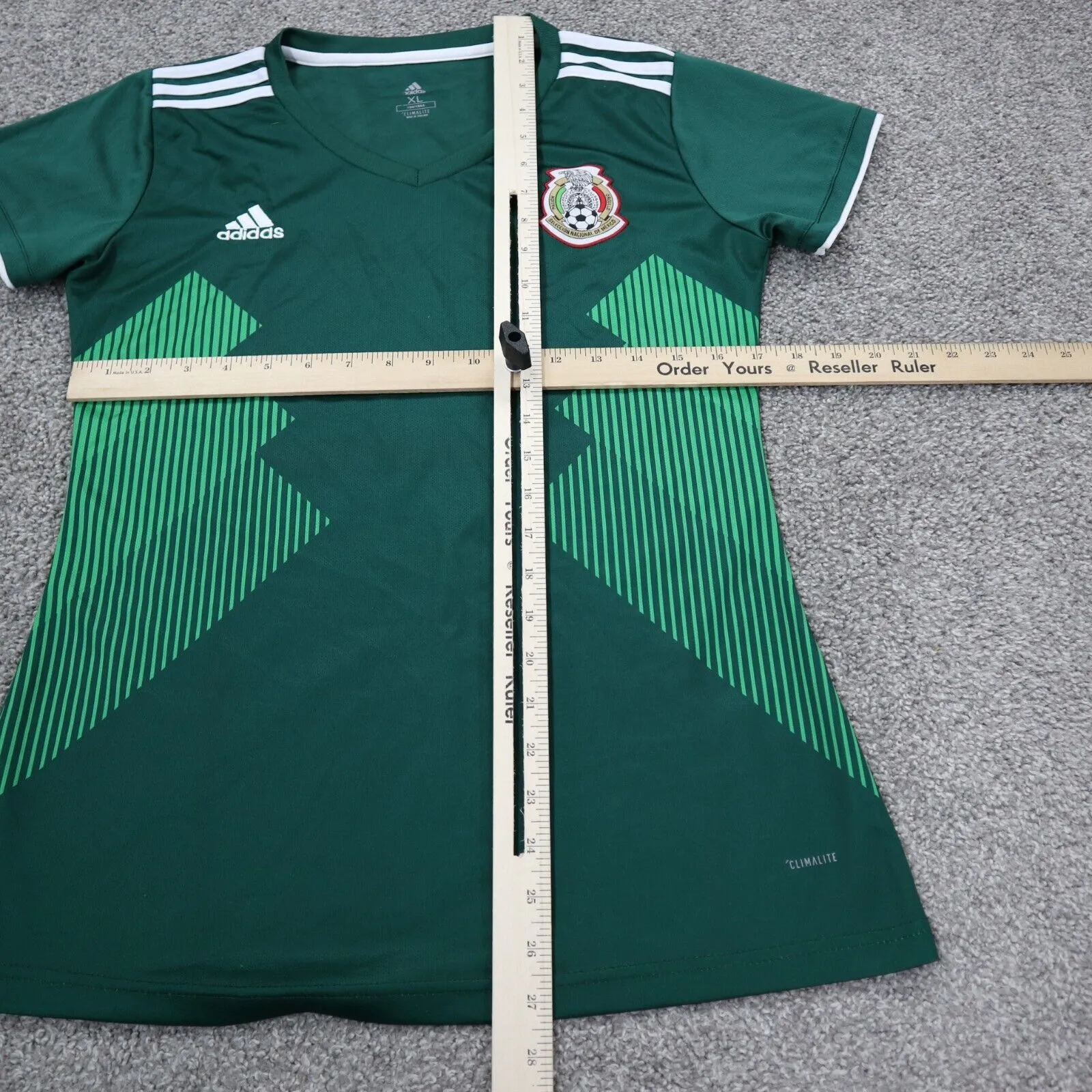 Adidas Climalite Women Pullover T Shirts Short Sleeves V Neck Green Size X Large