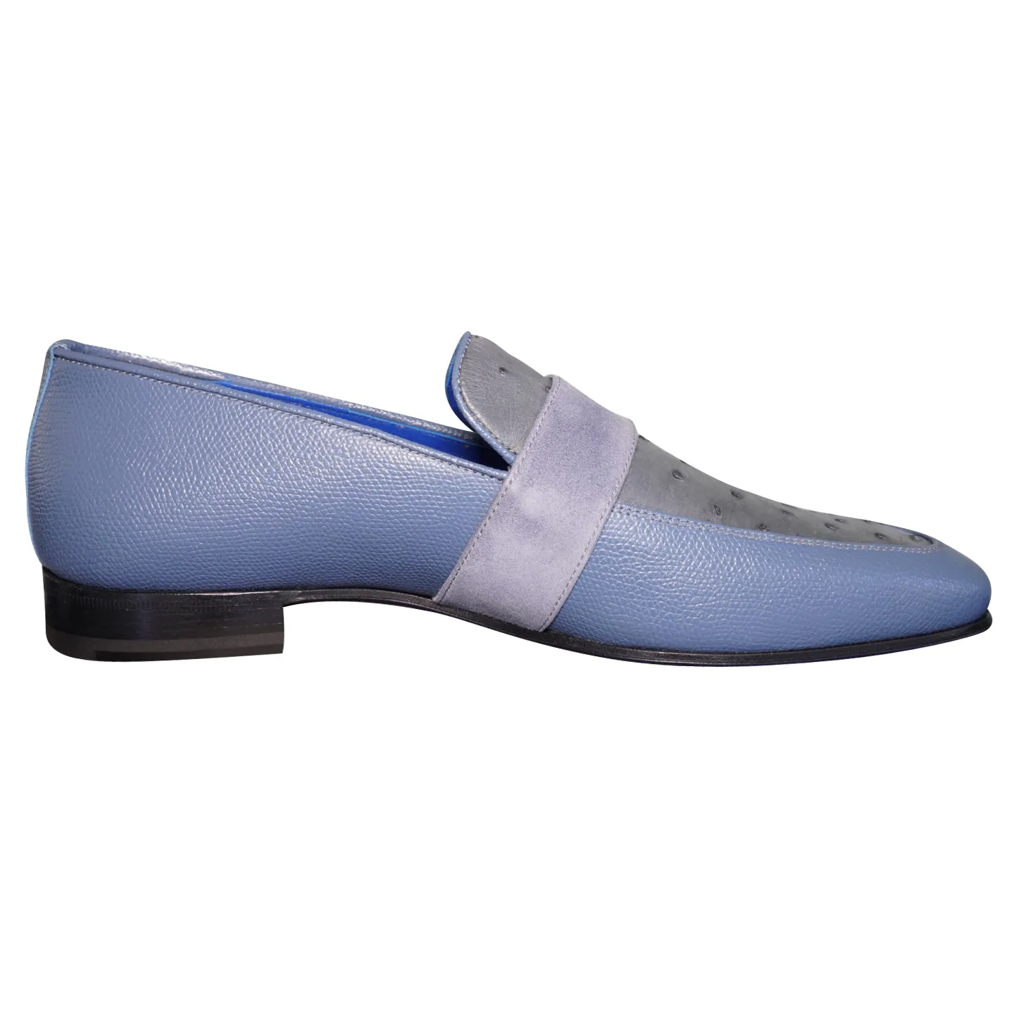 Aegean Ostrich Monk Silver Loafer