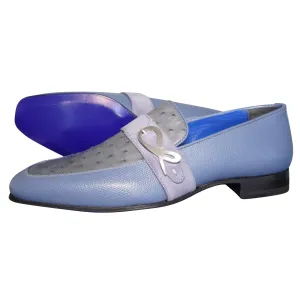 Aegean Ostrich Monk Silver Loafer