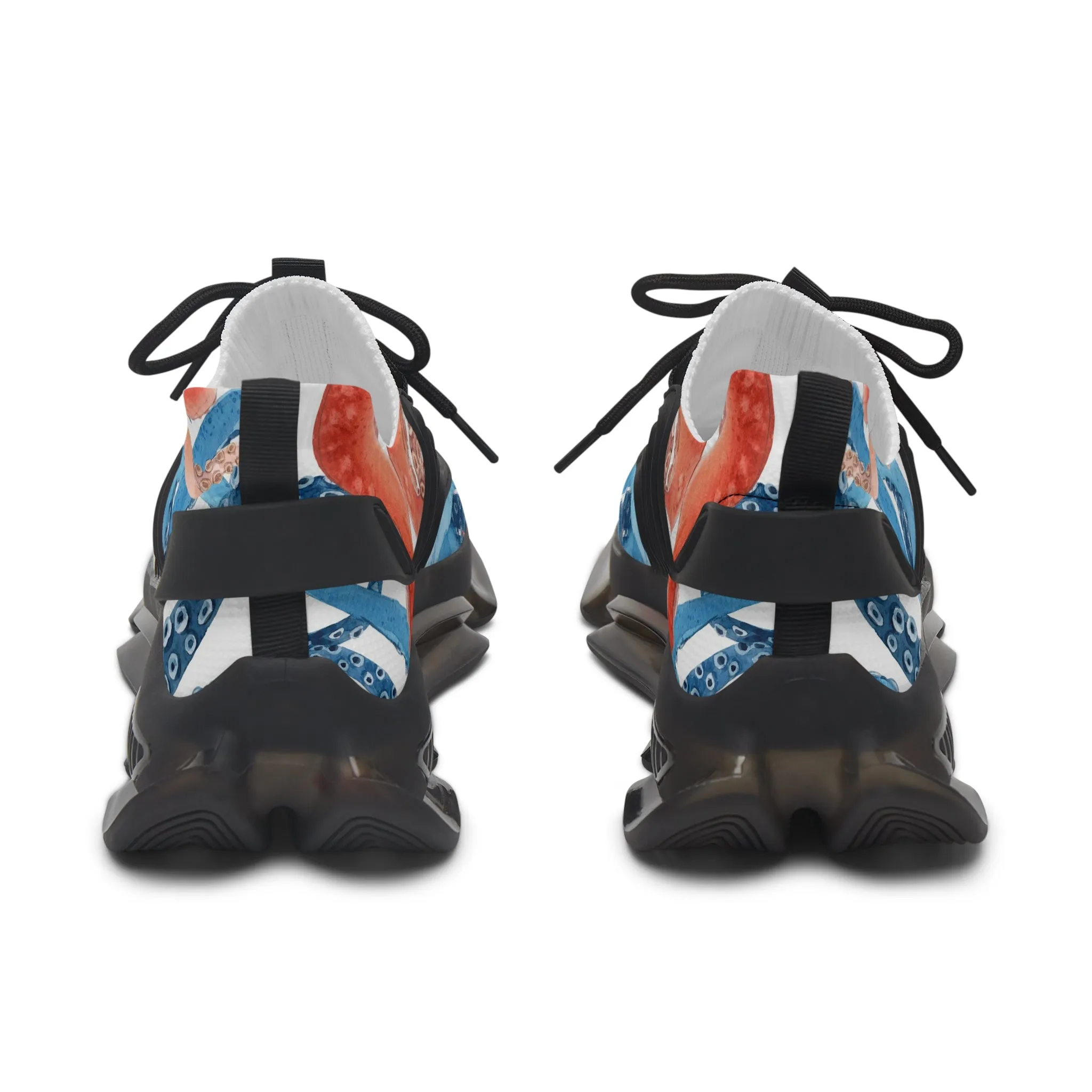 Beautiful Blue and Orange Octopus Women's Mesh Sneakers