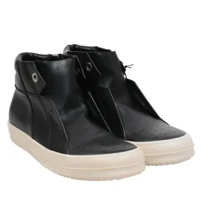 Black White Leather Island Dunk Mid Top Sneakers