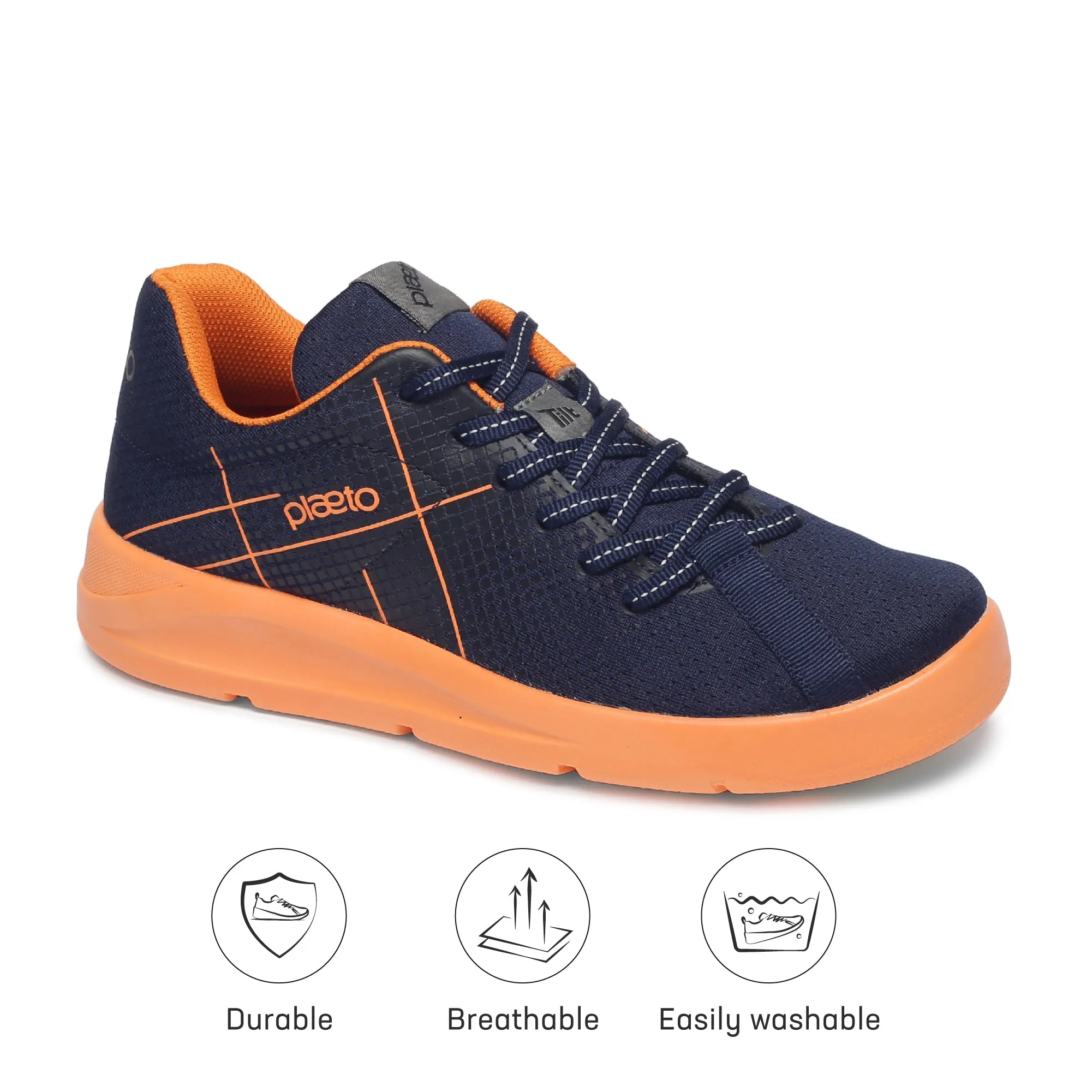 Block 5 Men's Sports Shoes - Navy Blue / Orange
