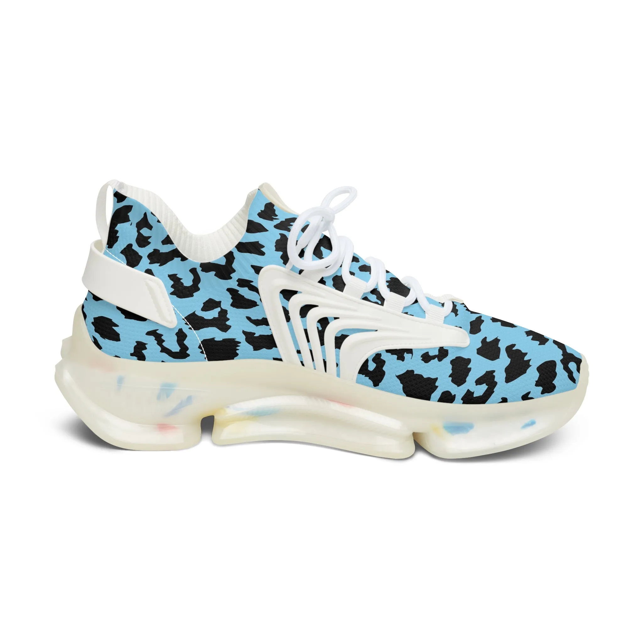 Blue Spotted Leopard Women's Mesh Sneakers