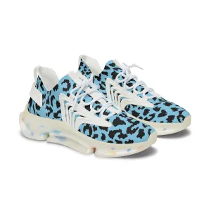 Blue Spotted Leopard Women's Mesh Sneakers