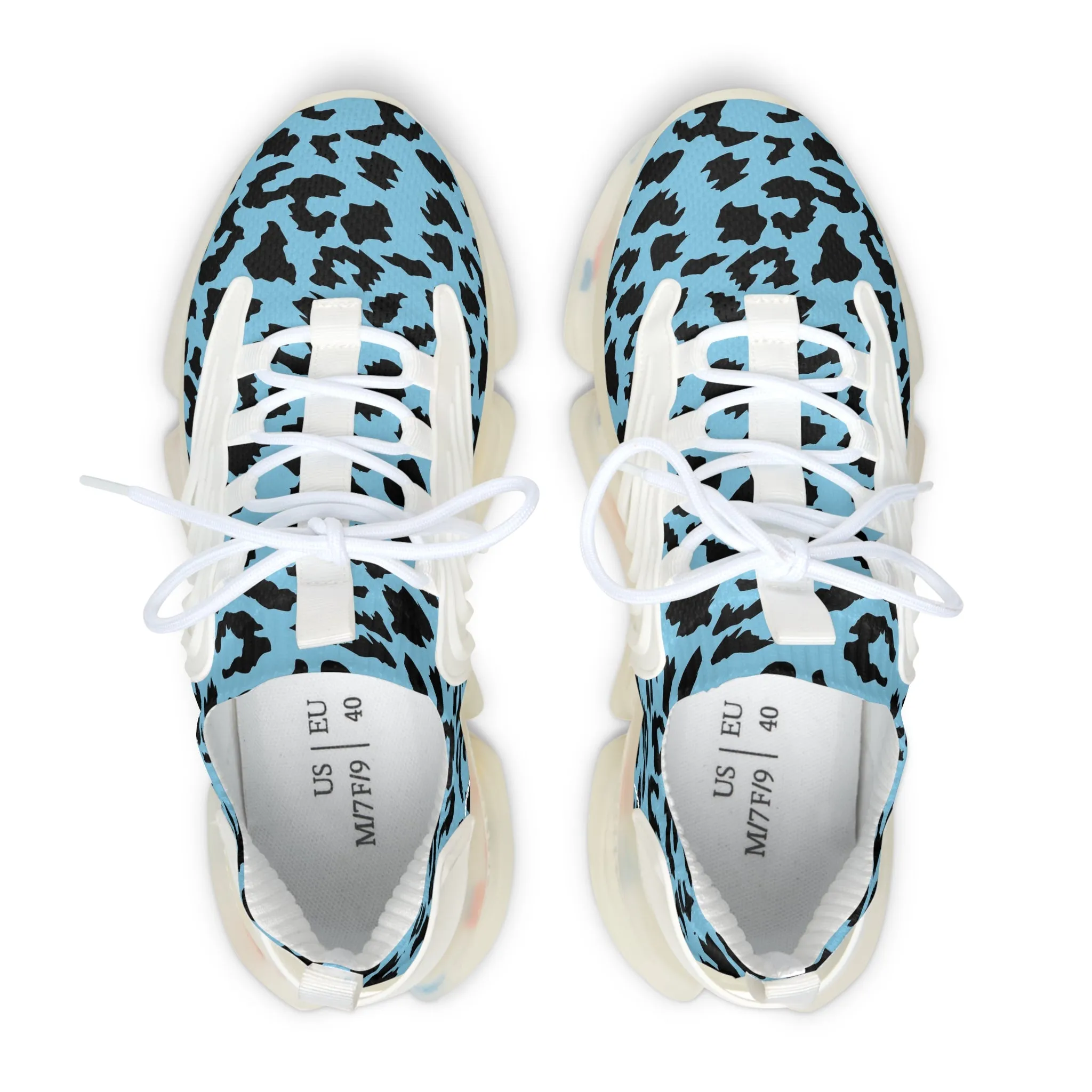 Blue Spotted Leopard Women's Mesh Sneakers