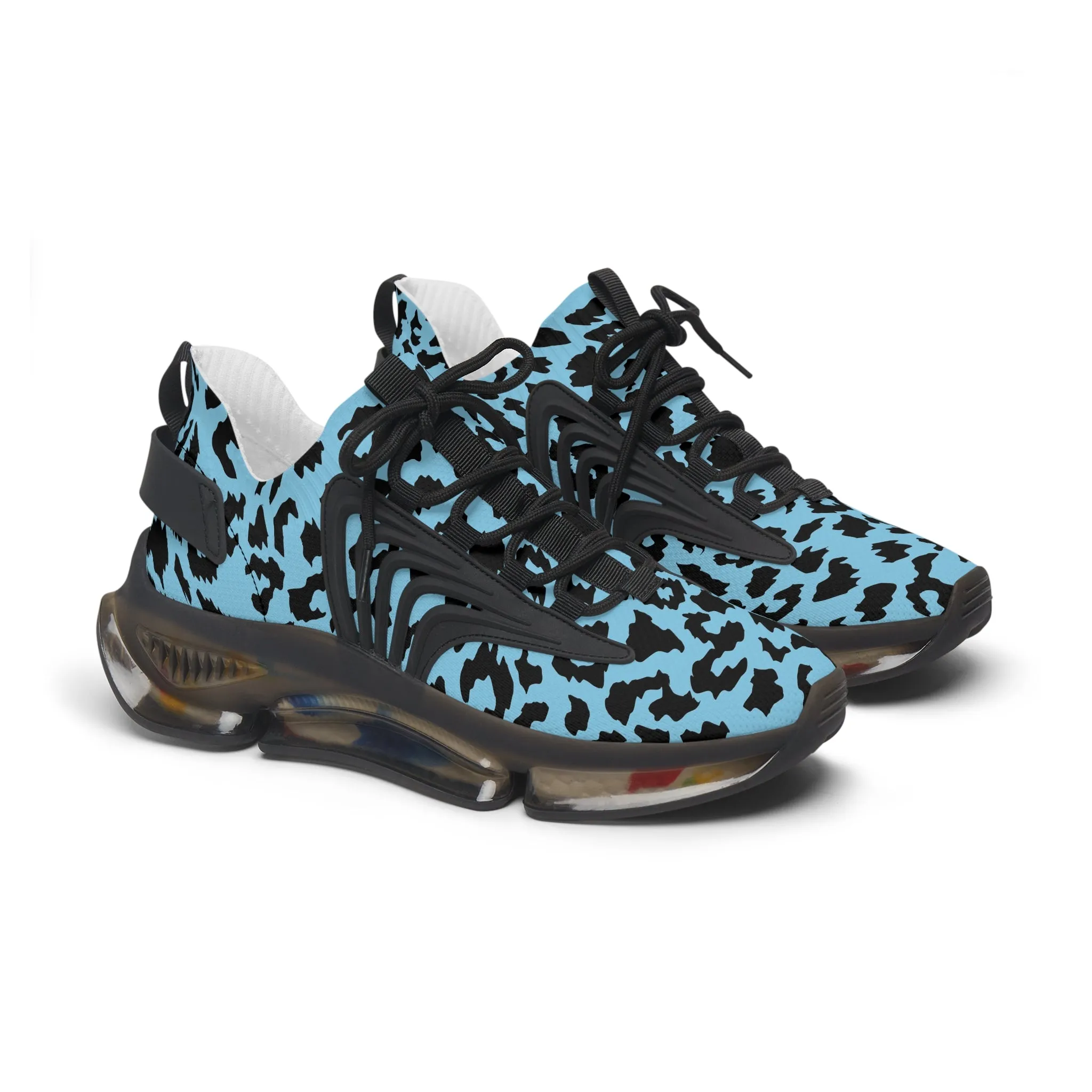 Blue Spotted Leopard Women's Mesh Sneakers