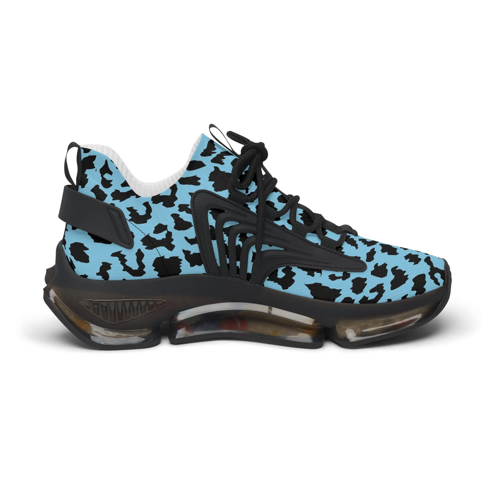 Blue Spotted Leopard Women's Mesh Sneakers