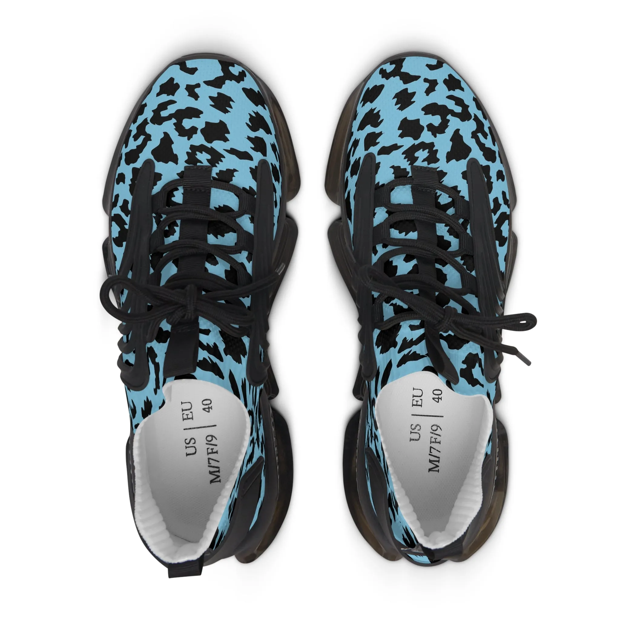 Blue Spotted Leopard Women's Mesh Sneakers