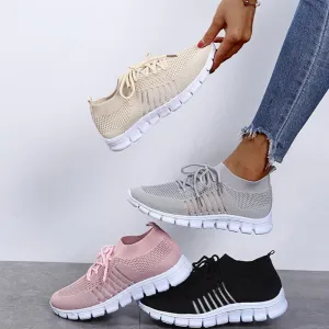 Breathable Mesh Lace Up Sneakers