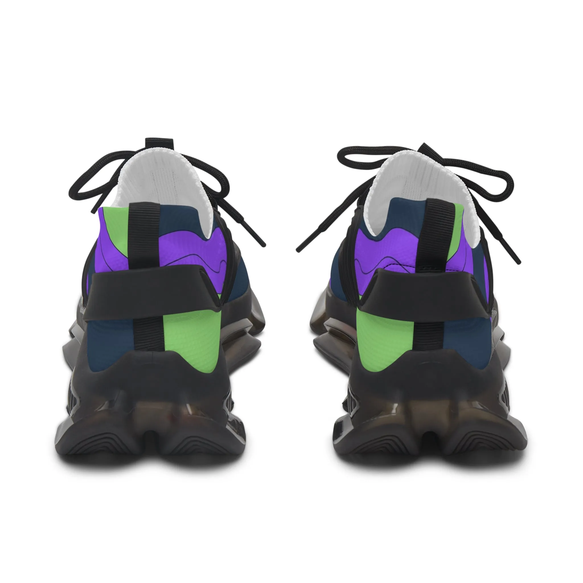 Bright Purple and Green Lava Women's Mesh Sneakers