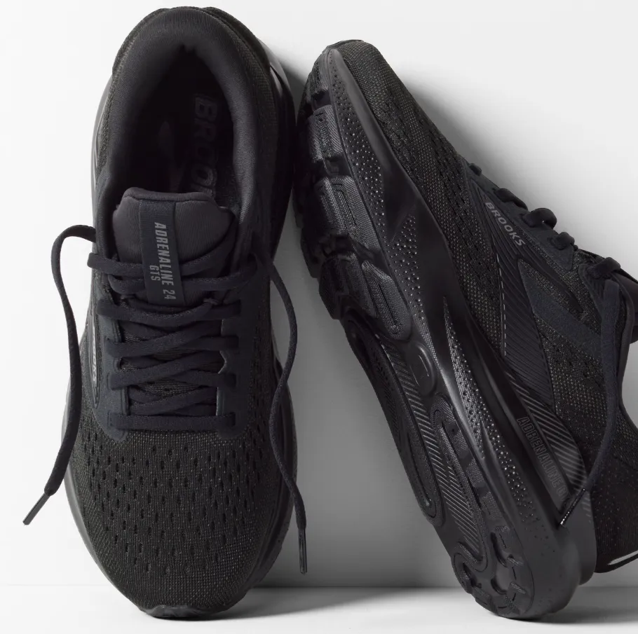 Brooks Mens Trainer Adrenaline GTS 24 Wide Black/Black/Ebony