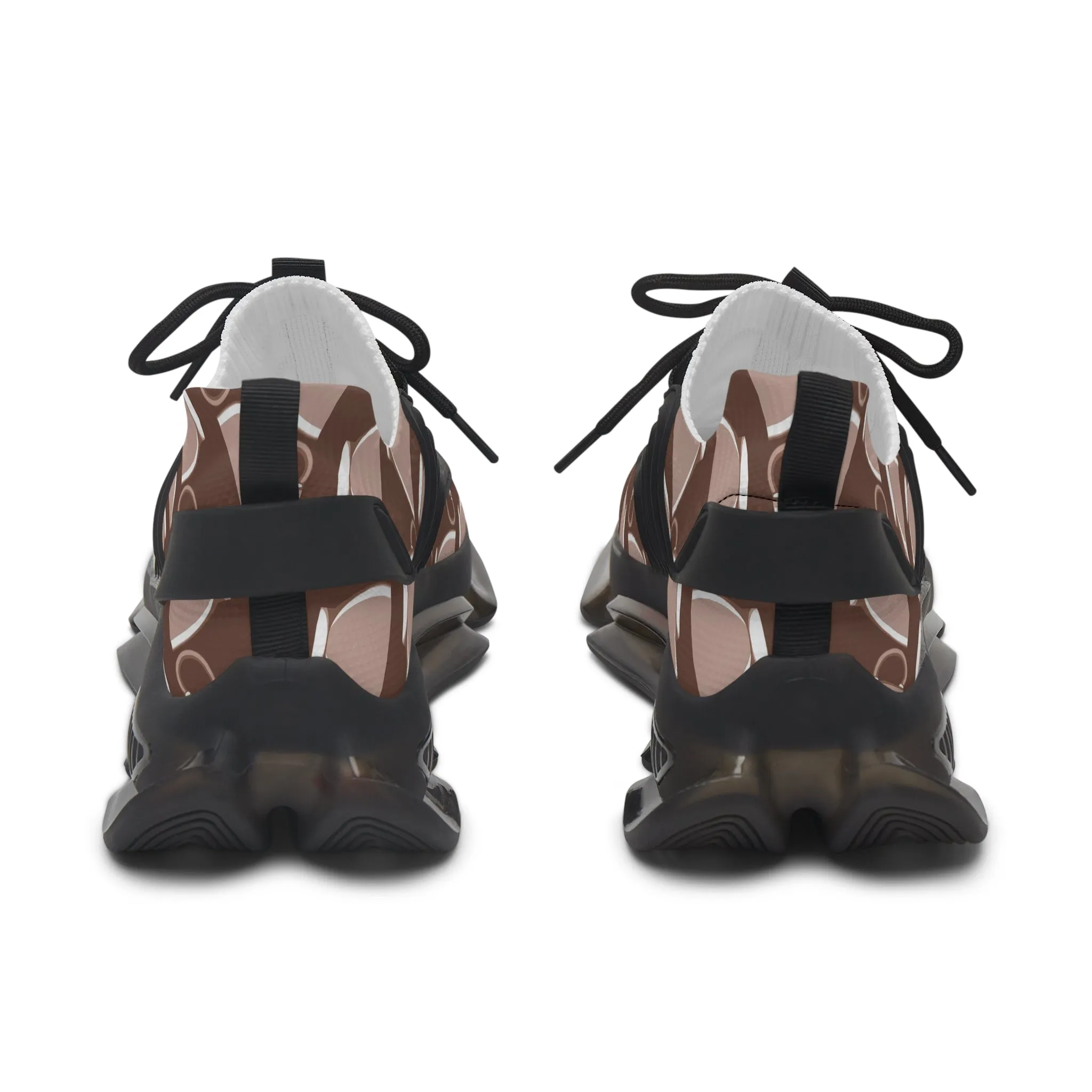 Brown Coffee Cups Women's Mesh Sneakers