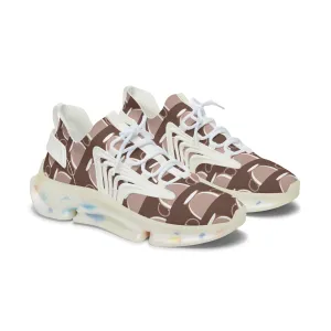 Brown Coffee Cups Women's Mesh Sneakers