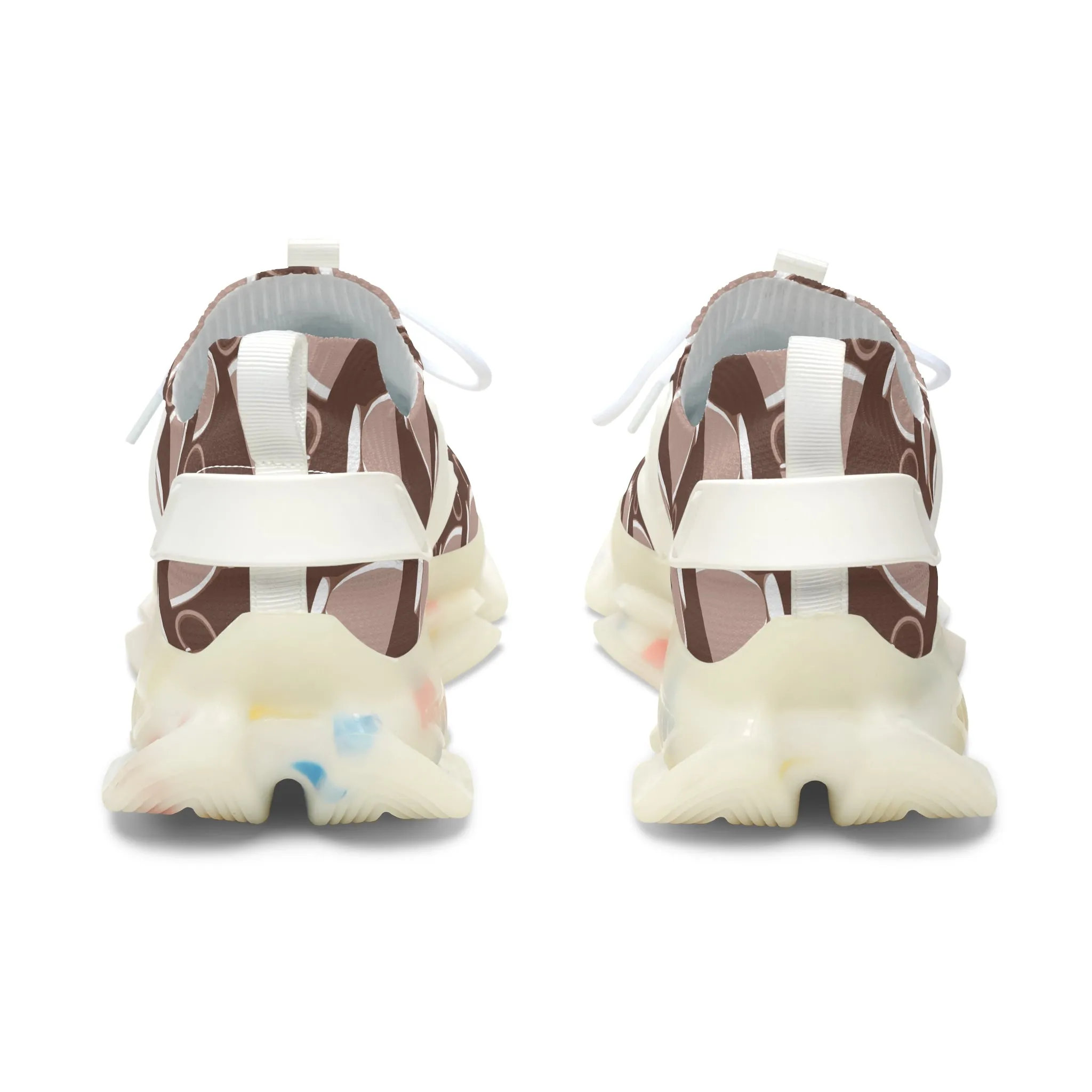 Brown Coffee Cups Women's Mesh Sneakers