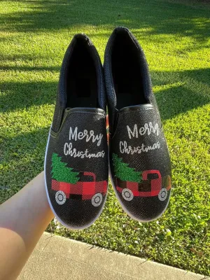 Buffalo plaid Truck  Slip-On Shoes/ Buffalo plaid Truck Shoes