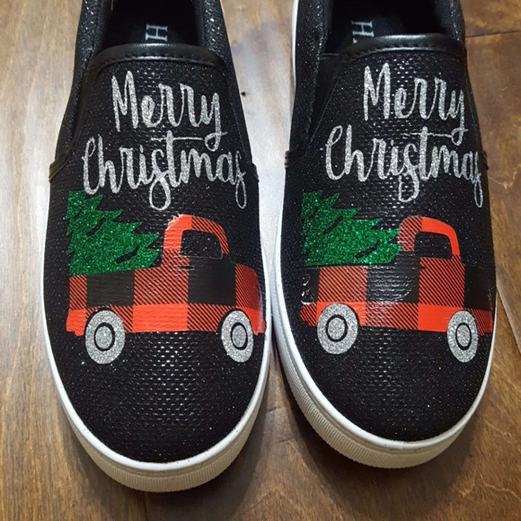 Buffalo plaid Truck  Slip-On Shoes/ Buffalo plaid Truck Shoes