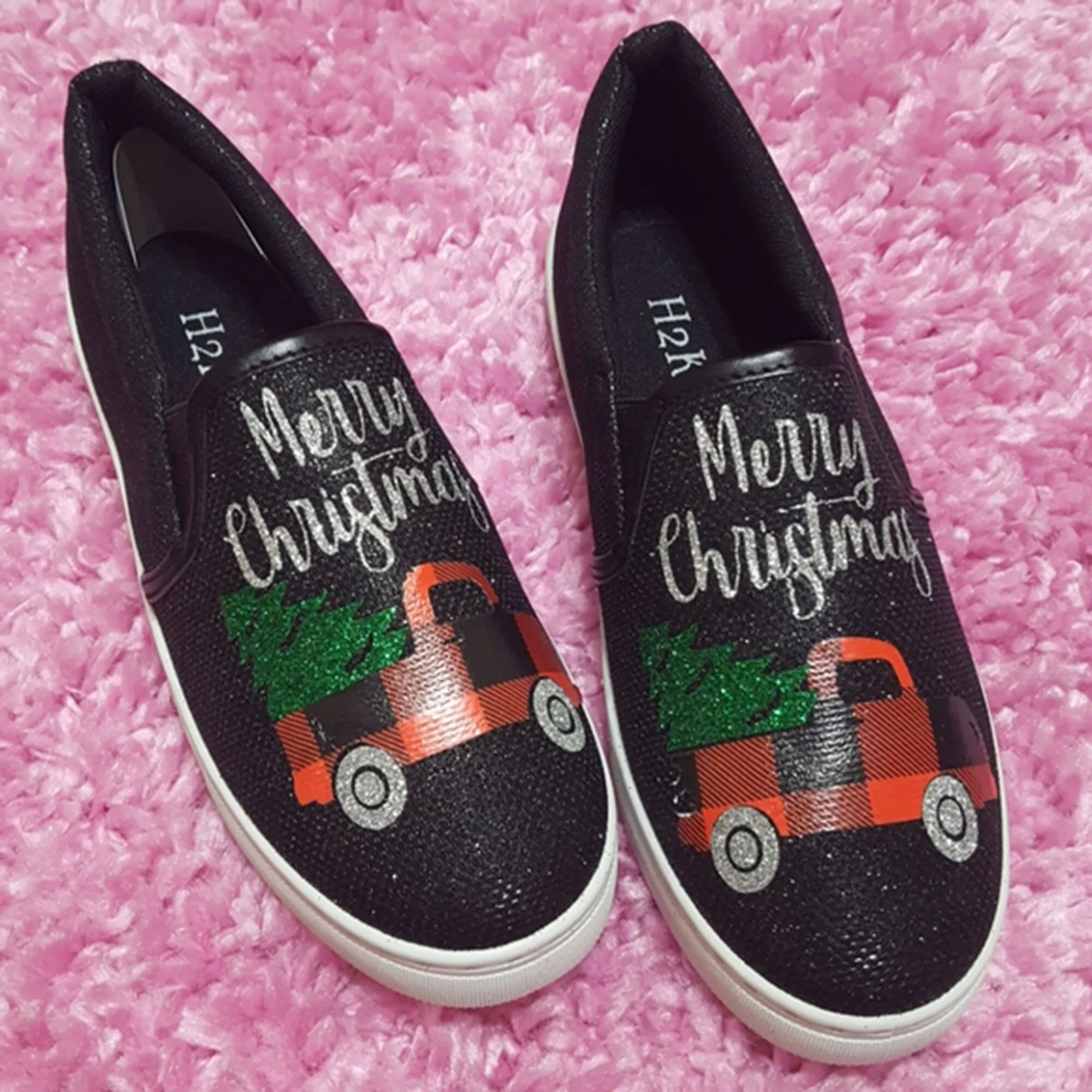 Buffalo plaid Truck  Slip-On Shoes/ Buffalo plaid Truck Shoes