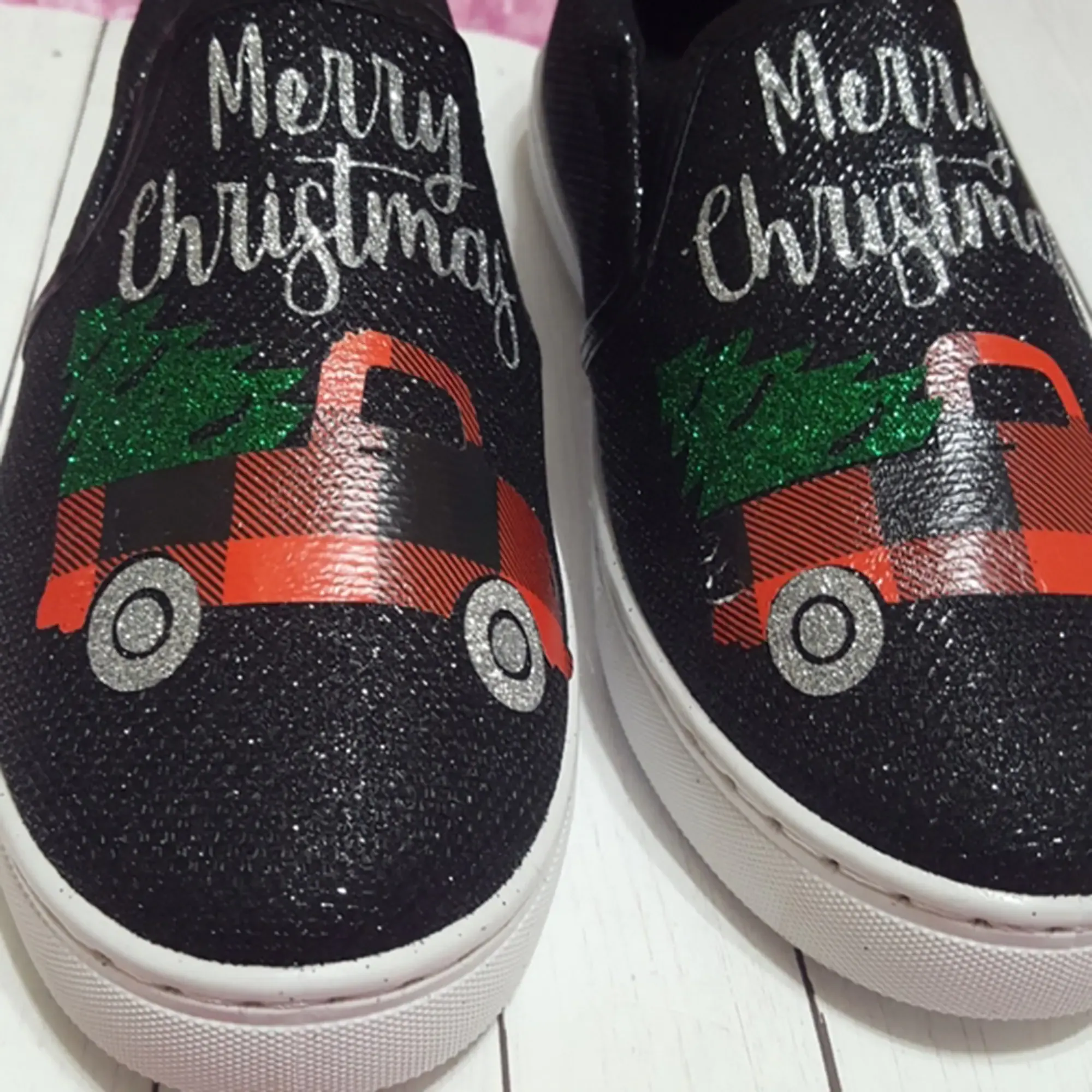 Buffalo plaid Truck  Slip-On Shoes/ Buffalo plaid Truck Shoes