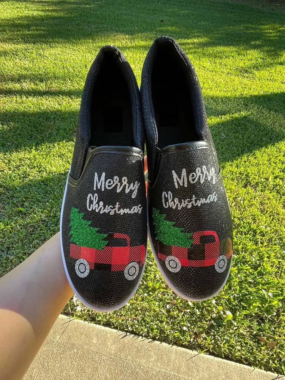 Buffalo plaid Truck  Slip-On Shoes/ Buffalo plaid Truck Shoes