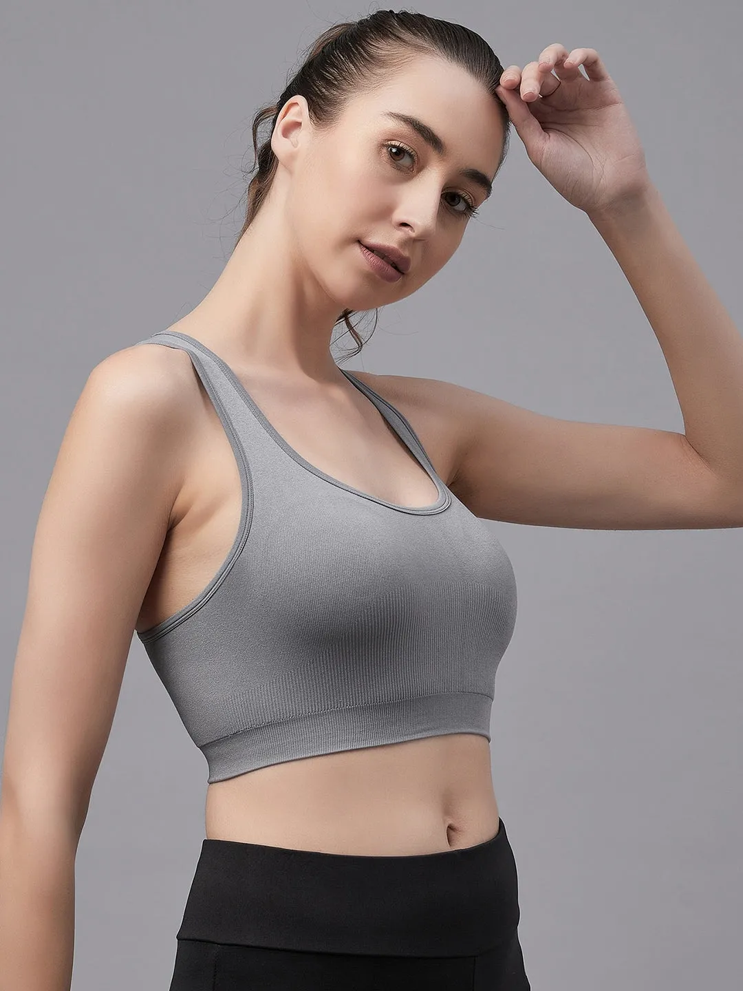 C9 Airwear Seamless Ribbed Sports Women's Bra - Grey