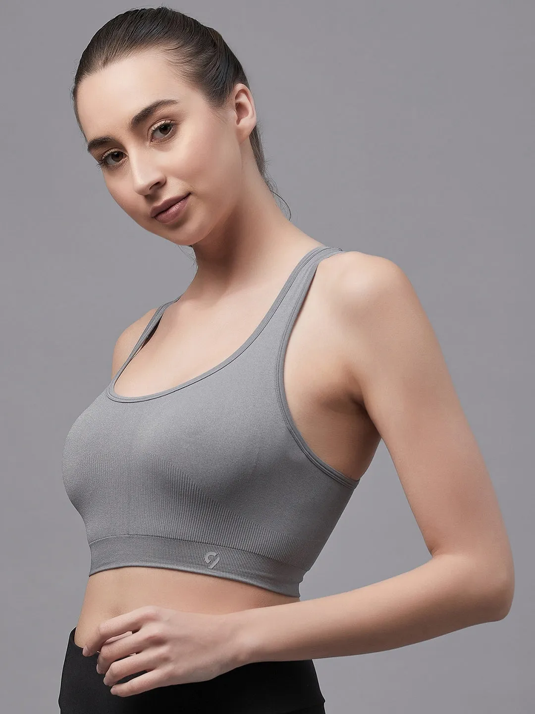 C9 Airwear Seamless Ribbed Sports Women's Bra - Grey