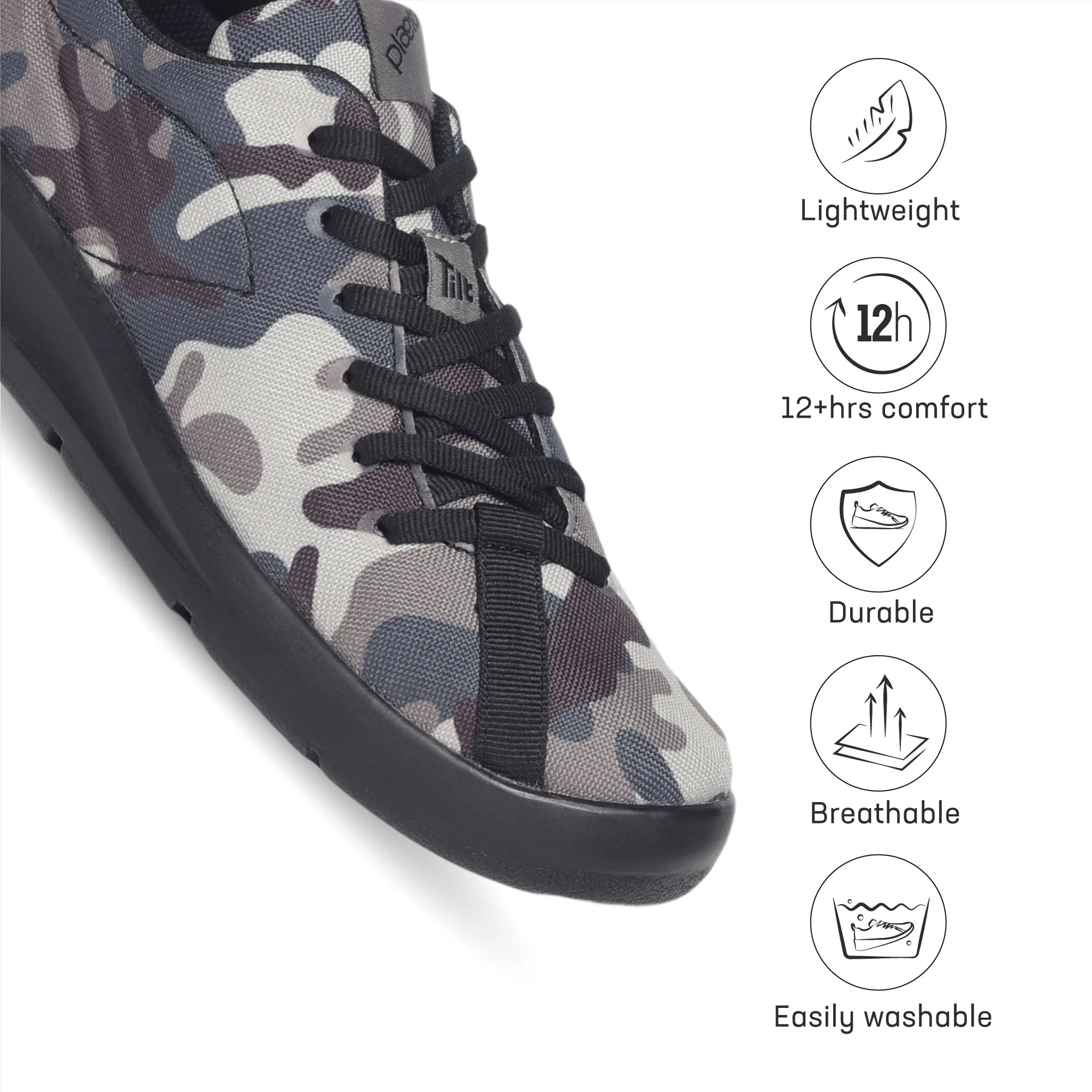 Camo Men's Sports Shoes - Blue / Grey