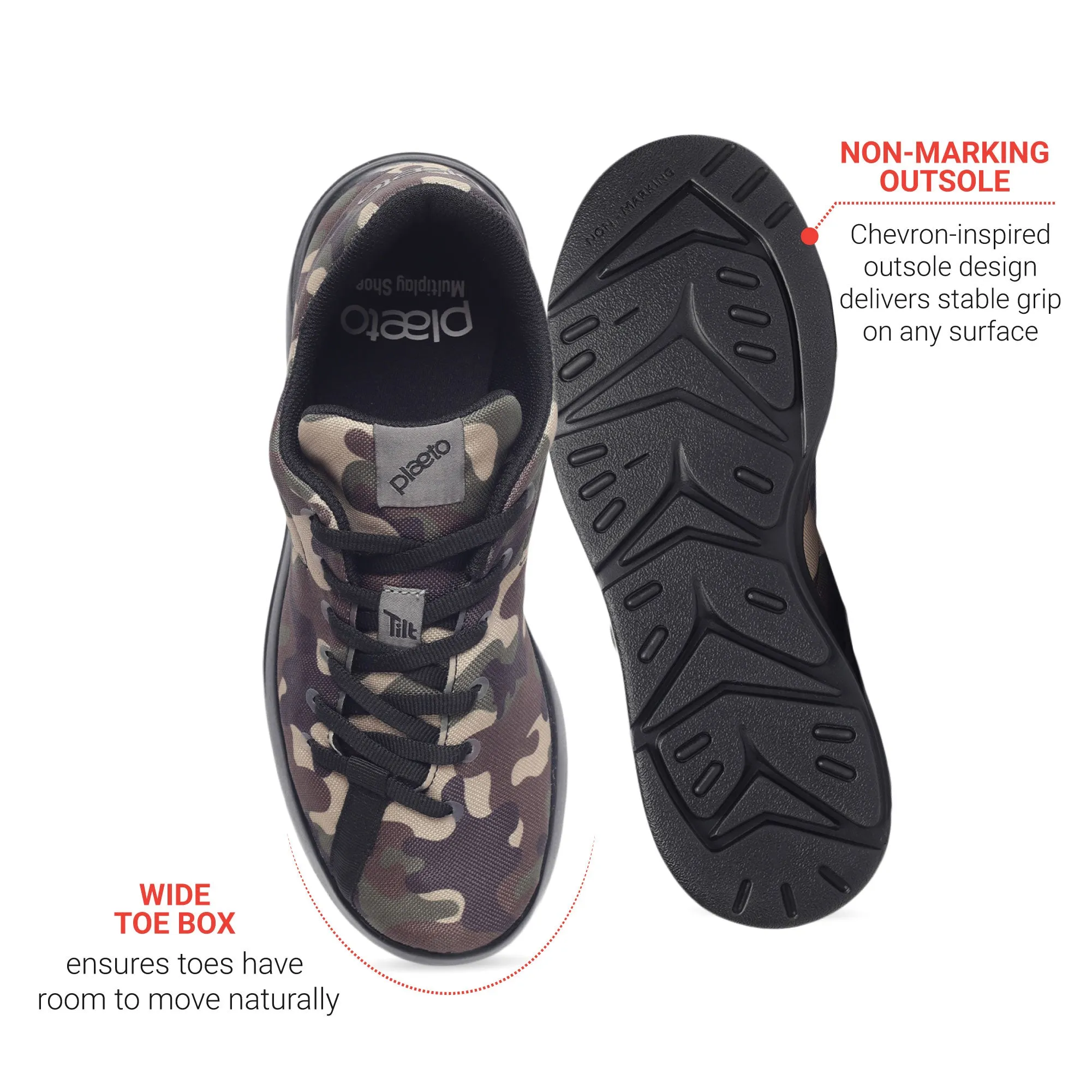 Camo Men's Sports Shoes - Green / Beige