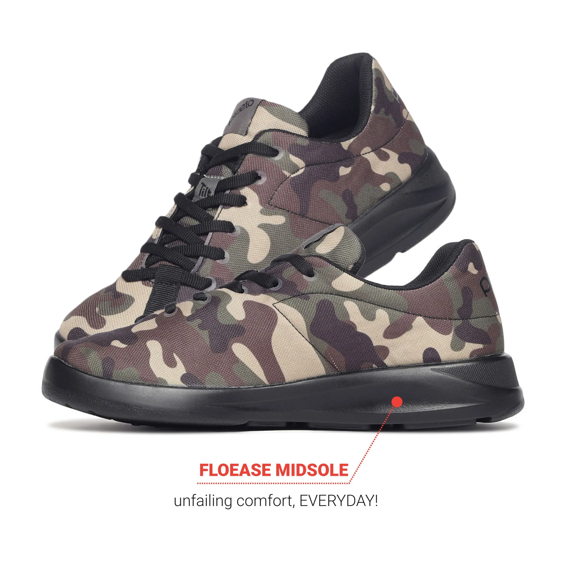 Camo Men's Sports Shoes - Green / Beige