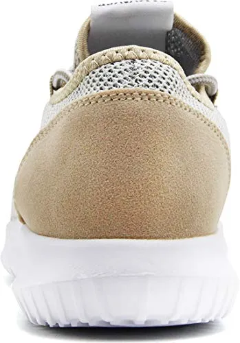 CAMVAVSR Running Shoes for Men Fashion Tennis Shoes Men's Sneakers Slip on Lightweight Casual Workout Walking Shoes for Men Gold Size 11 Home Treadmill Shoes Nurse Work Outdoor Cross Flat Shoes