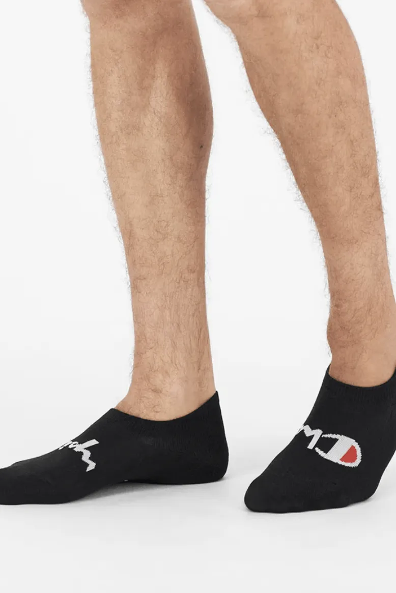 CHAMPION SCRIPT SNEAKER SOCKS 3 PACK - BLACK