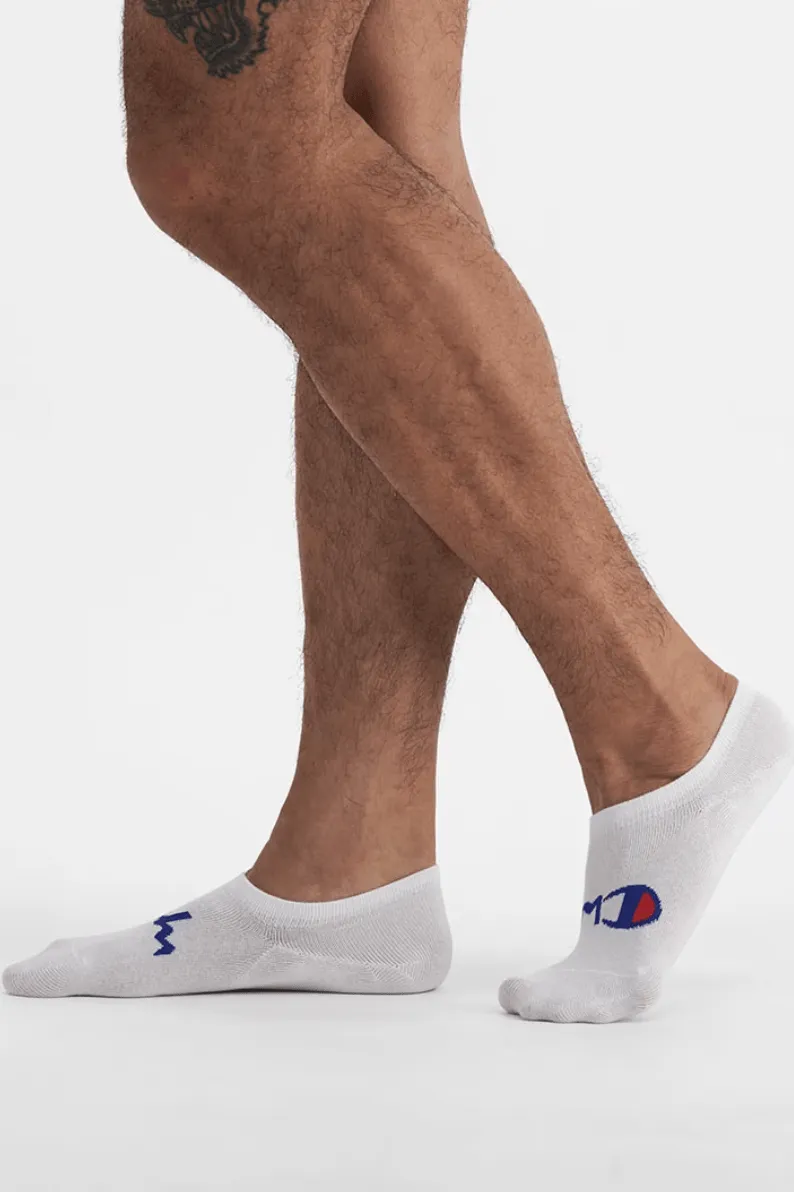 CHAMPION SCRIPT SNEAKER SOCKS 3 PACK - WHITE