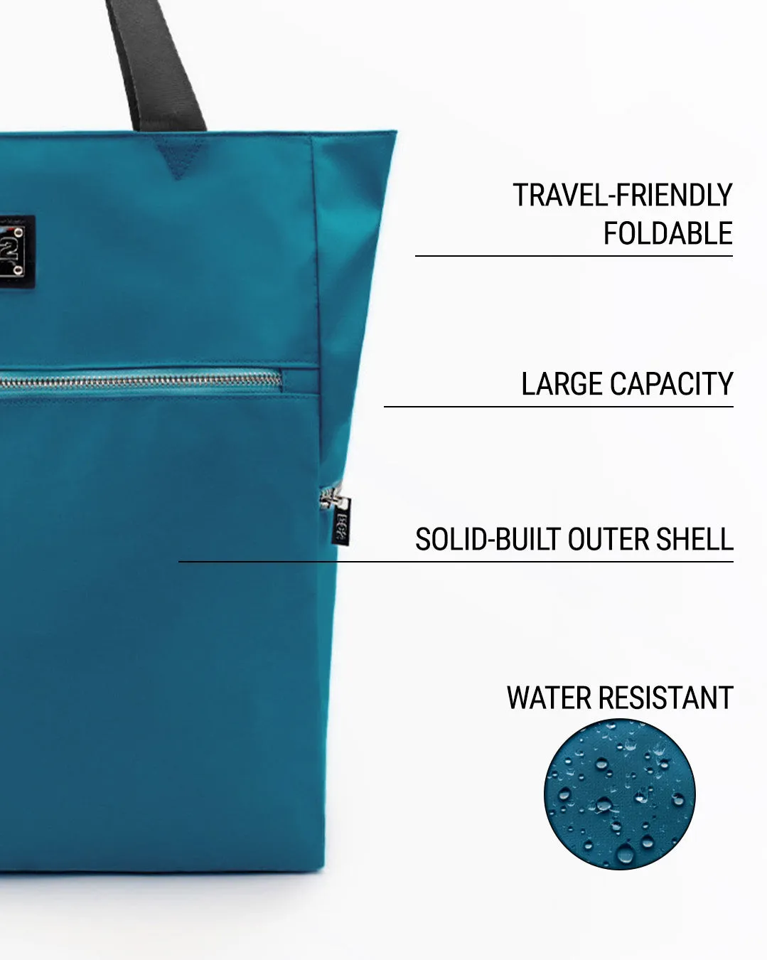 CHIC TEAL - Poolside Tote Bag Foldable/Portable | DC2