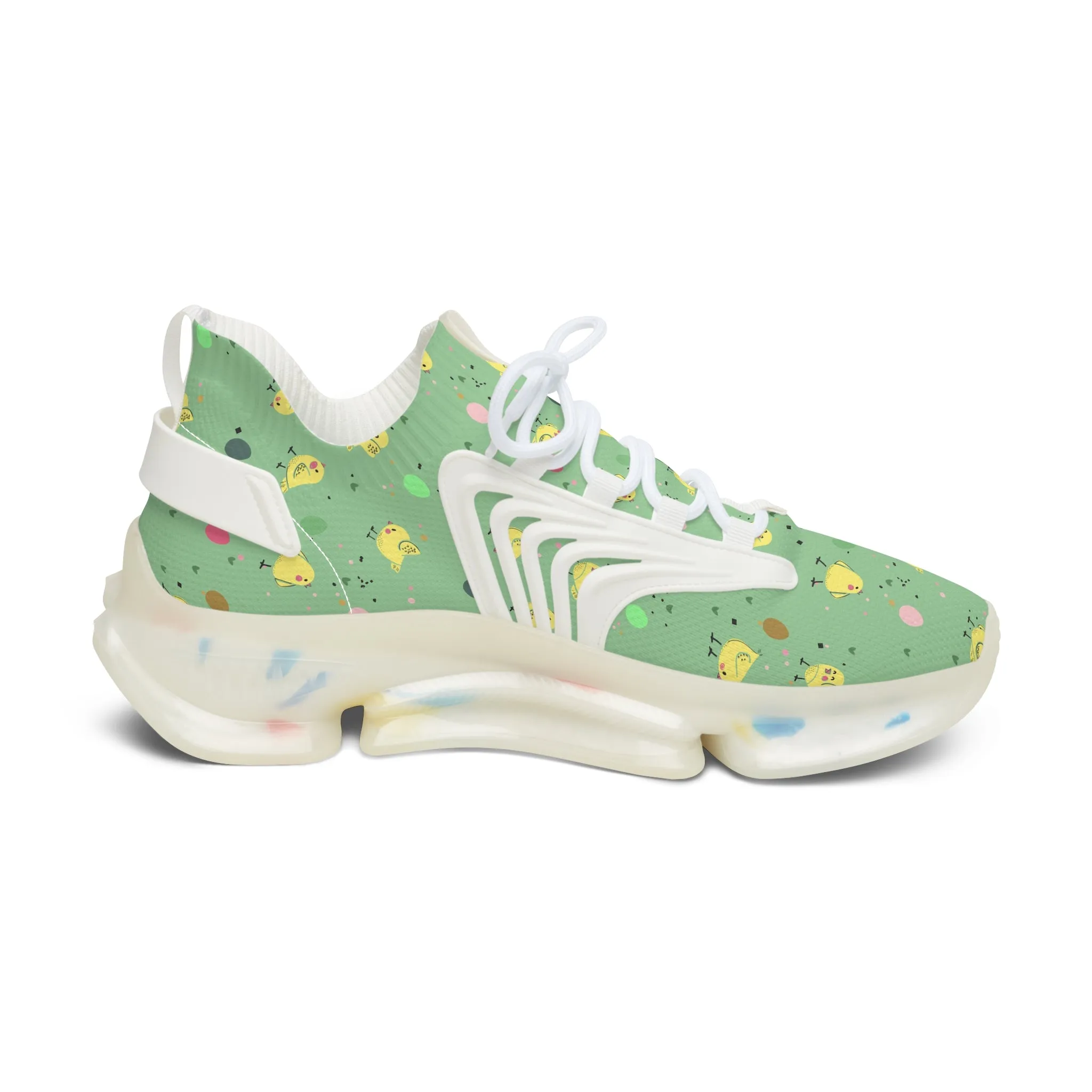 Chick and Colored Eggs Women's Mesh Sneakers