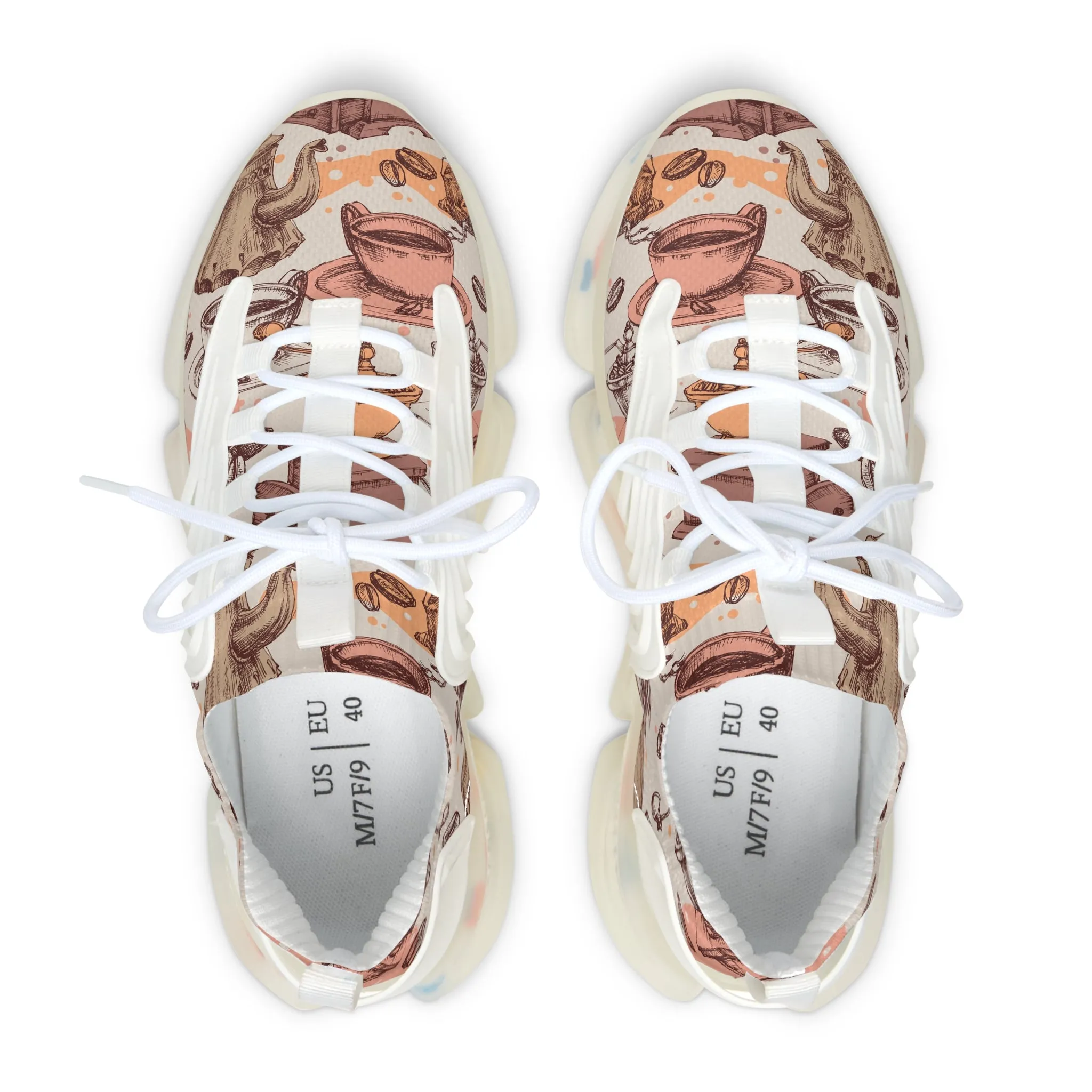 Coffee Cups Women's Mesh Sneakers