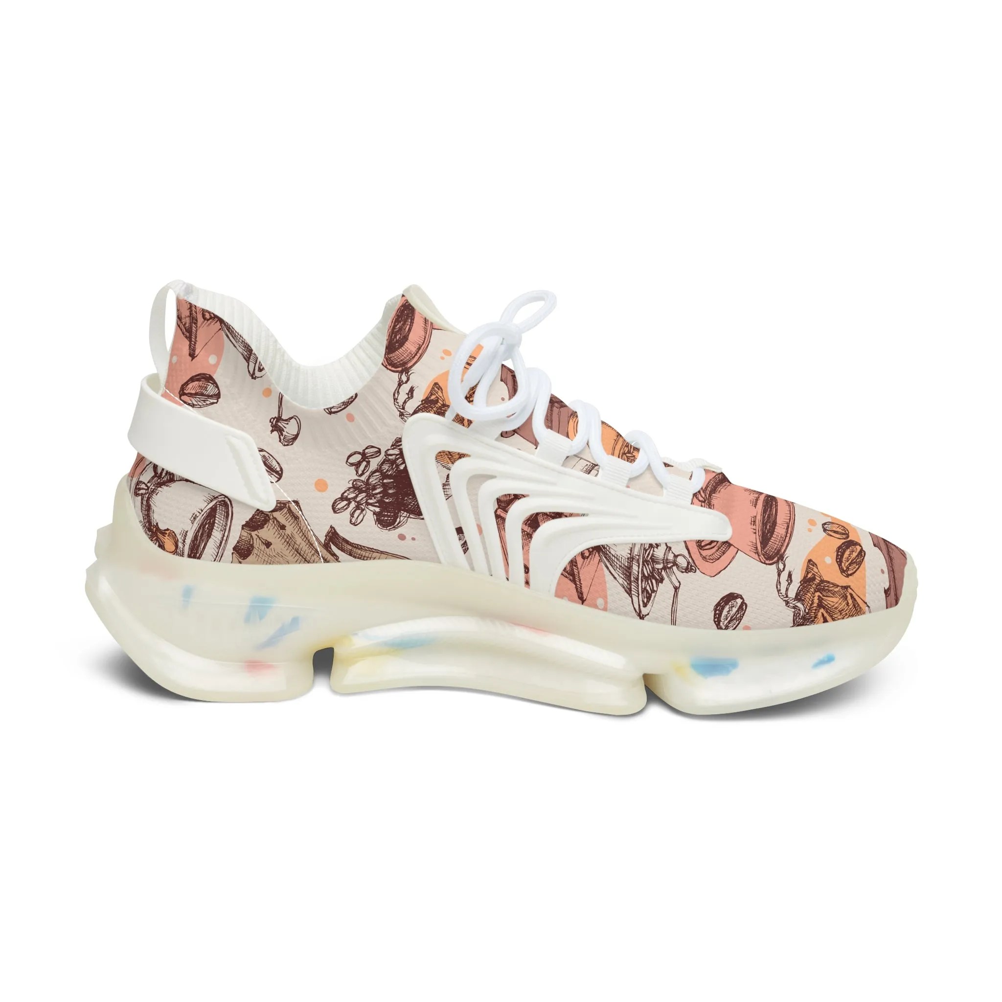 Coffee Cups Women's Mesh Sneakers