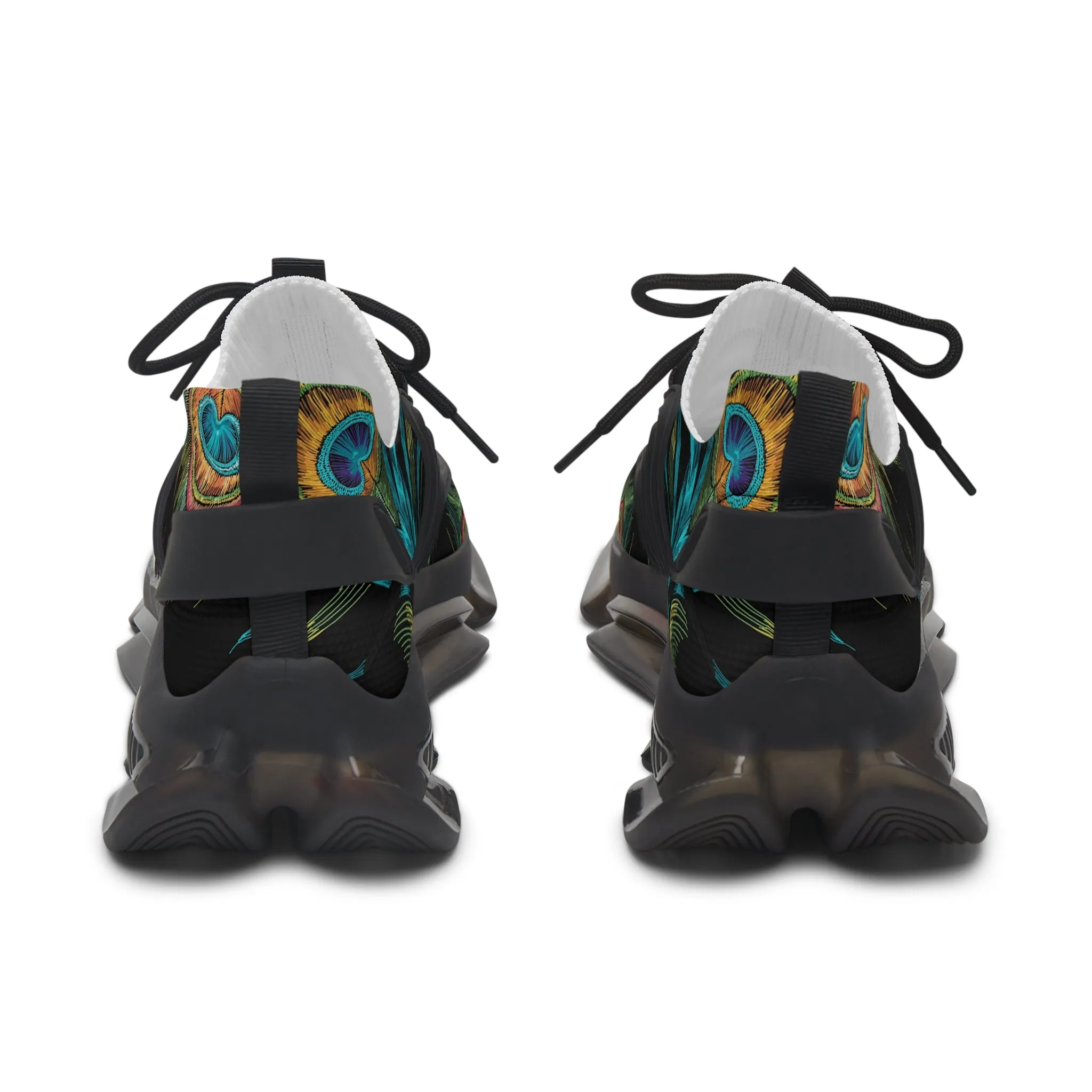 Colored Peacock Feathers Women's Mesh Sneakers