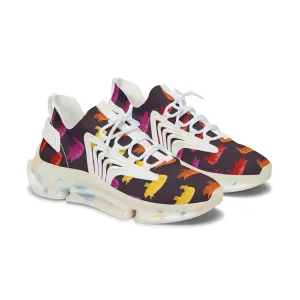 Colored Triangular Pigs Women's Mesh Sneakers