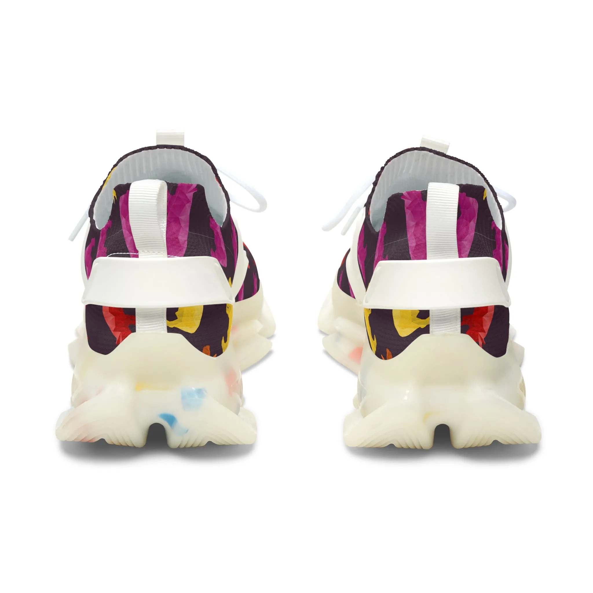 Colored Triangular Pigs Women's Mesh Sneakers