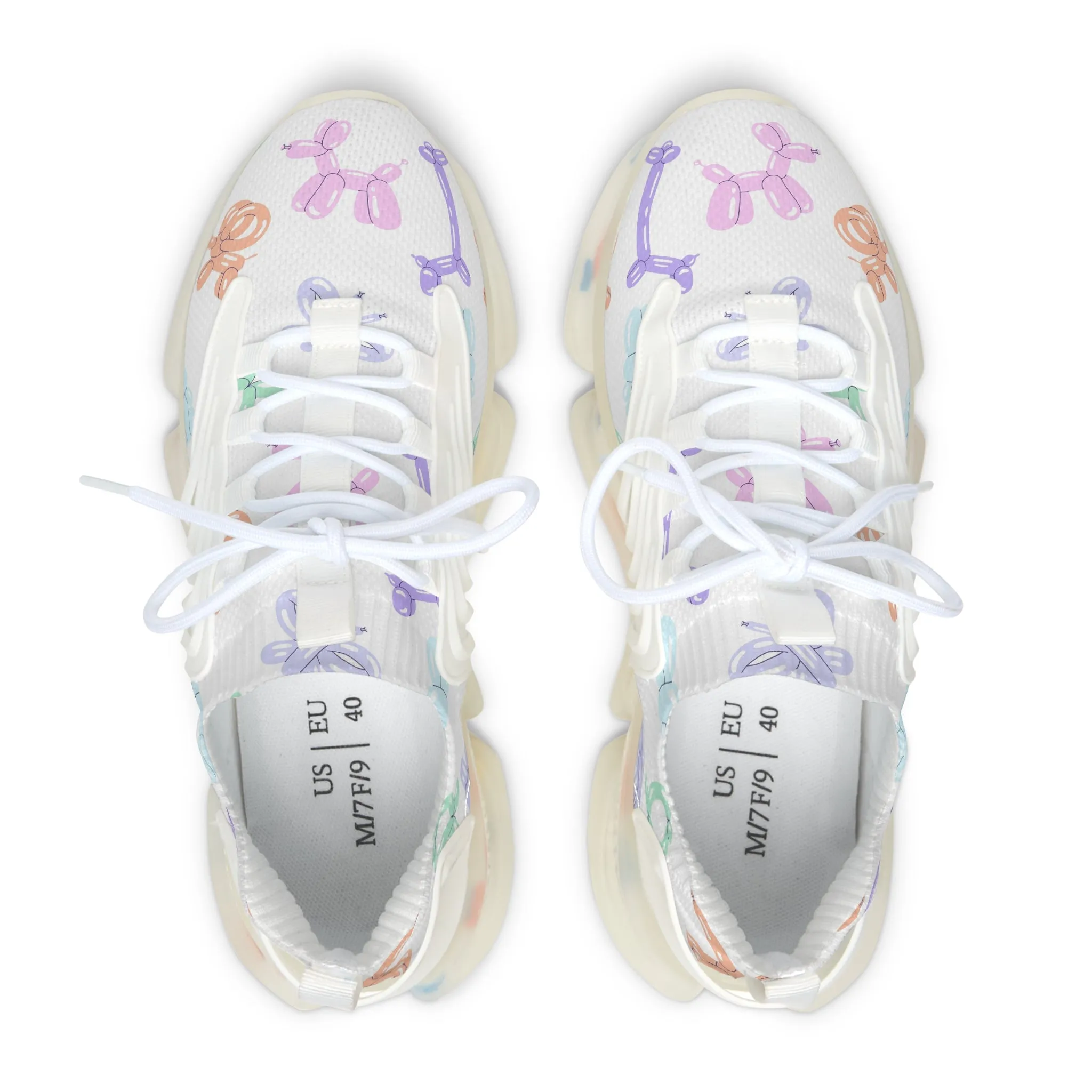 Colorful Dog Balloon Women's Mesh Sneakers