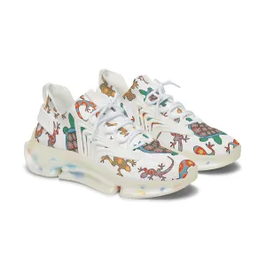 Colorful Frog and Turtle Women's Mesh Sneakers