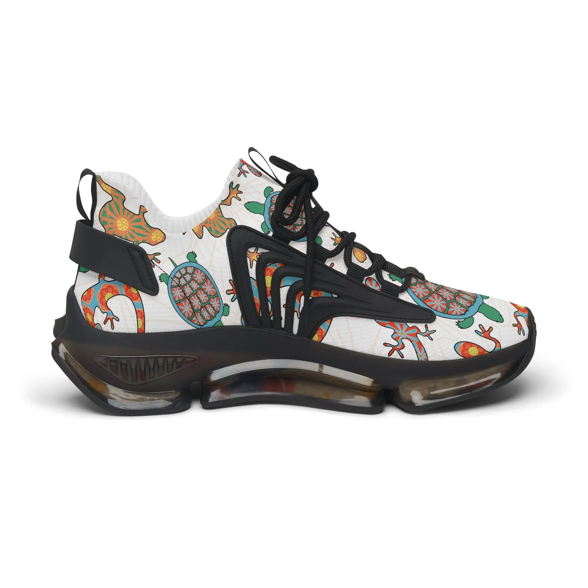 Colorful Frog and Turtle Women's Mesh Sneakers