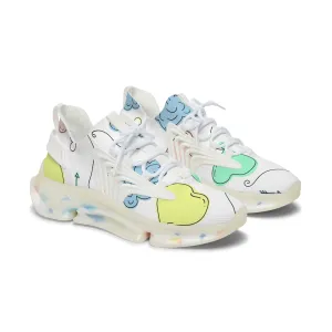 Colorful Heart Balloons Women's Mesh Sneakers