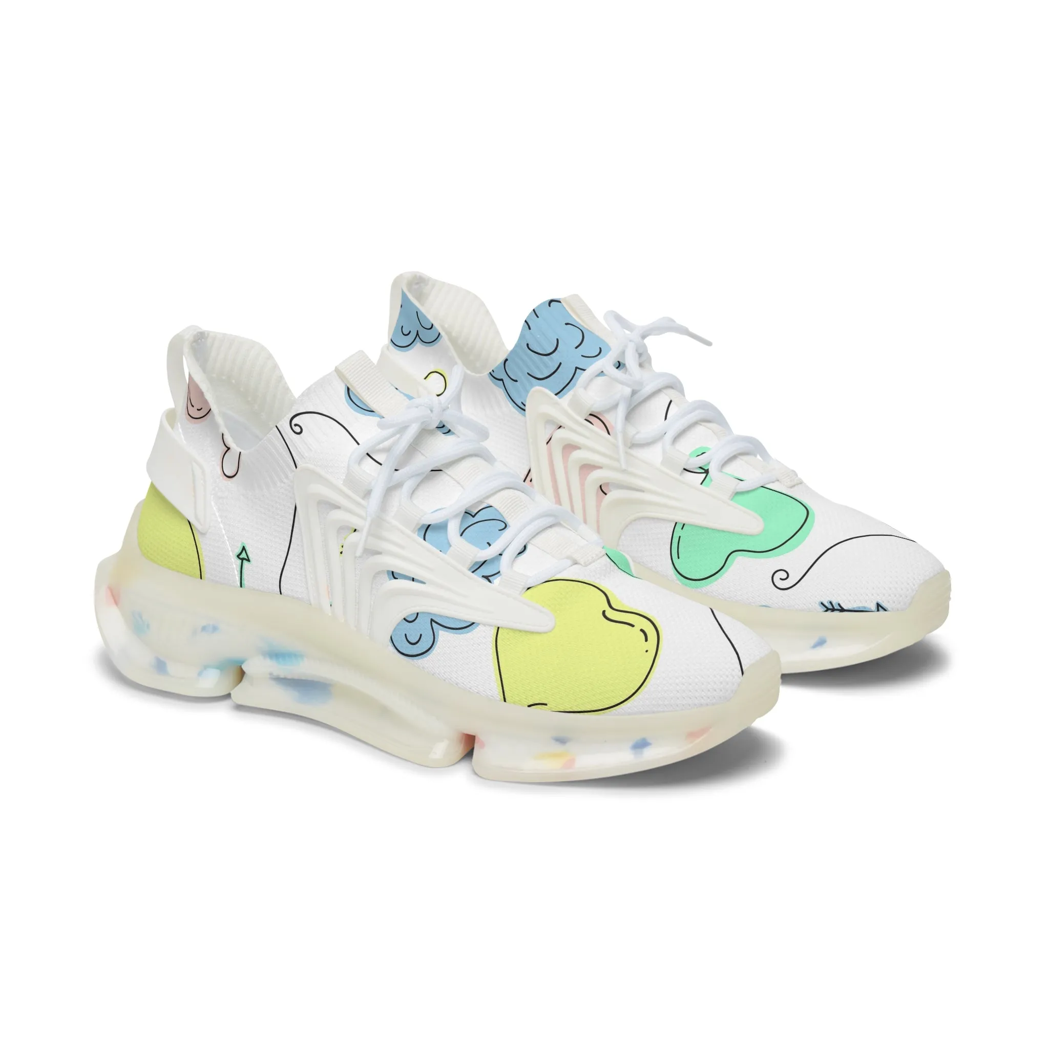 Colorful Heart Balloons Women's Mesh Sneakers