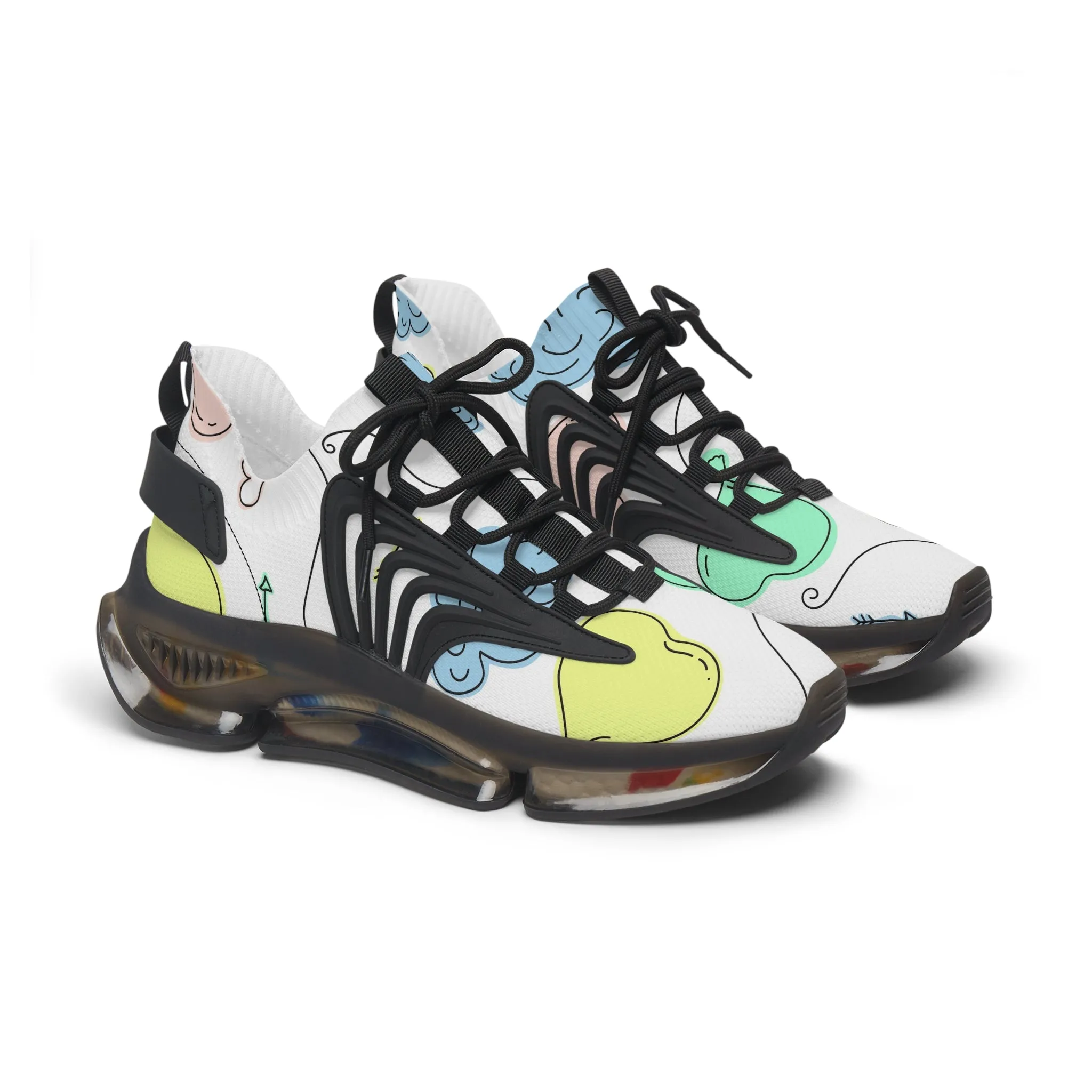 Colorful Heart Balloons Women's Mesh Sneakers