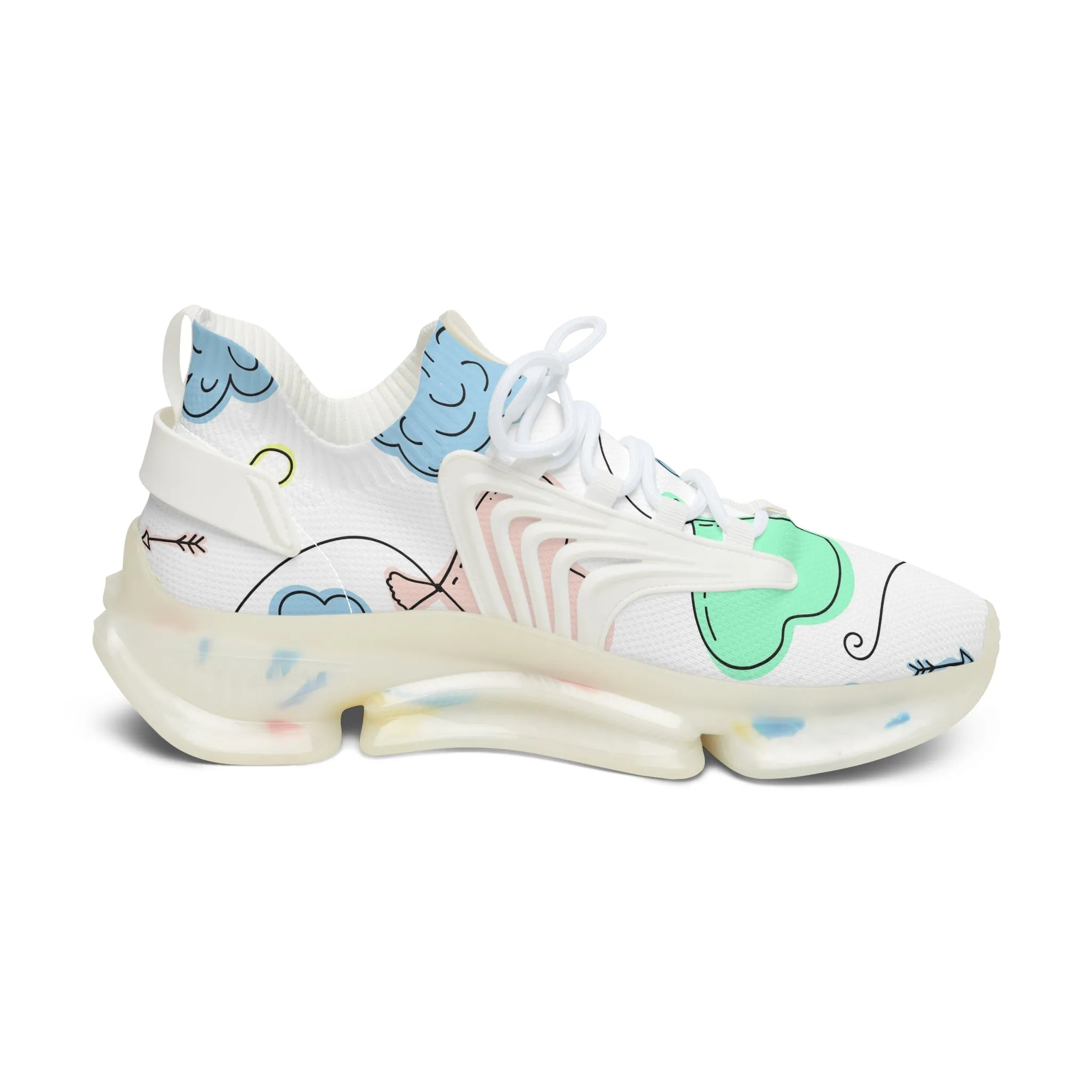 Colorful Heart Balloons Women's Mesh Sneakers